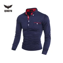 Polo men2017 sólido camisa de polo camisa de polo de manga larga delgado marca ralp hombres de algodón polo de manga de algodón de moda polka dot hombres hombre