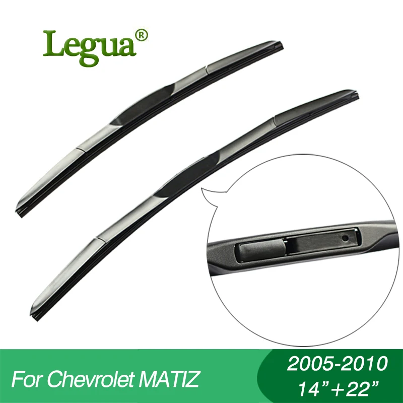 

Legua Wiper blades for Chevrolet MATIZ(2005-2010),14"+22",car wiper,3 Section Rubber, windscreen wiper, Car accessory