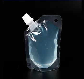 

Mini 50ml Stand Up Drinking Package Bag Transparent Doypack Spout Pouch for Beverage Milk Liquid WB296