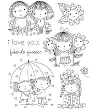 Girls Transparent Clear Silicone Stamp/Seal for DIY scrapbooking/photo album Decorative clear stamp sheets H002
