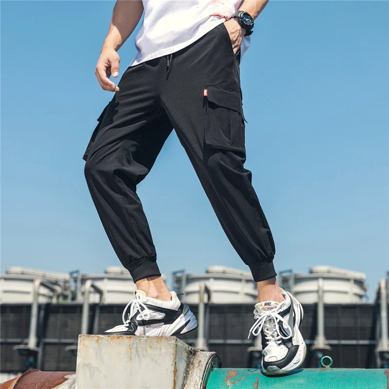 

2019 Men Multi-pocket Harem Hip Pop Pants Trousers Streetwear Sweatpants Hombre Male Casual Fashion Cargo Pants Men