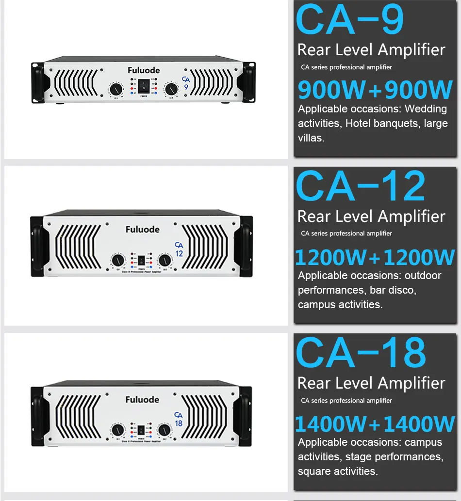 Fuluode CA-12~ CA-30 серии Производительность Профессионального чистого заднего усилителя мощности ультра высокой мощности одноканального четырехканального сценического