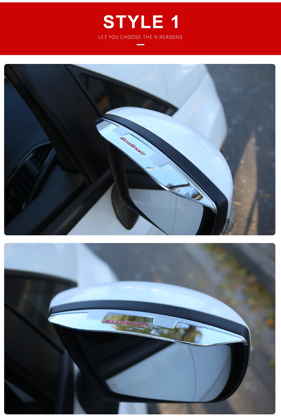 Немного Изменить abs; Гальваническое покрытие автомобиля зеркало заднего вида дождь брови отделка палочки для Ford Ecosport 2012- автомобильное Kuga аксессуары