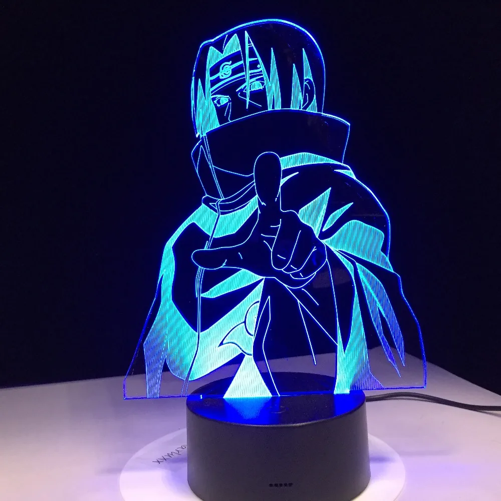  Naruto Night Light 7 Color Changing Led Kids Bedside Sasuke Modelling Lighting Fixtures 3D Visual A - 32913741528