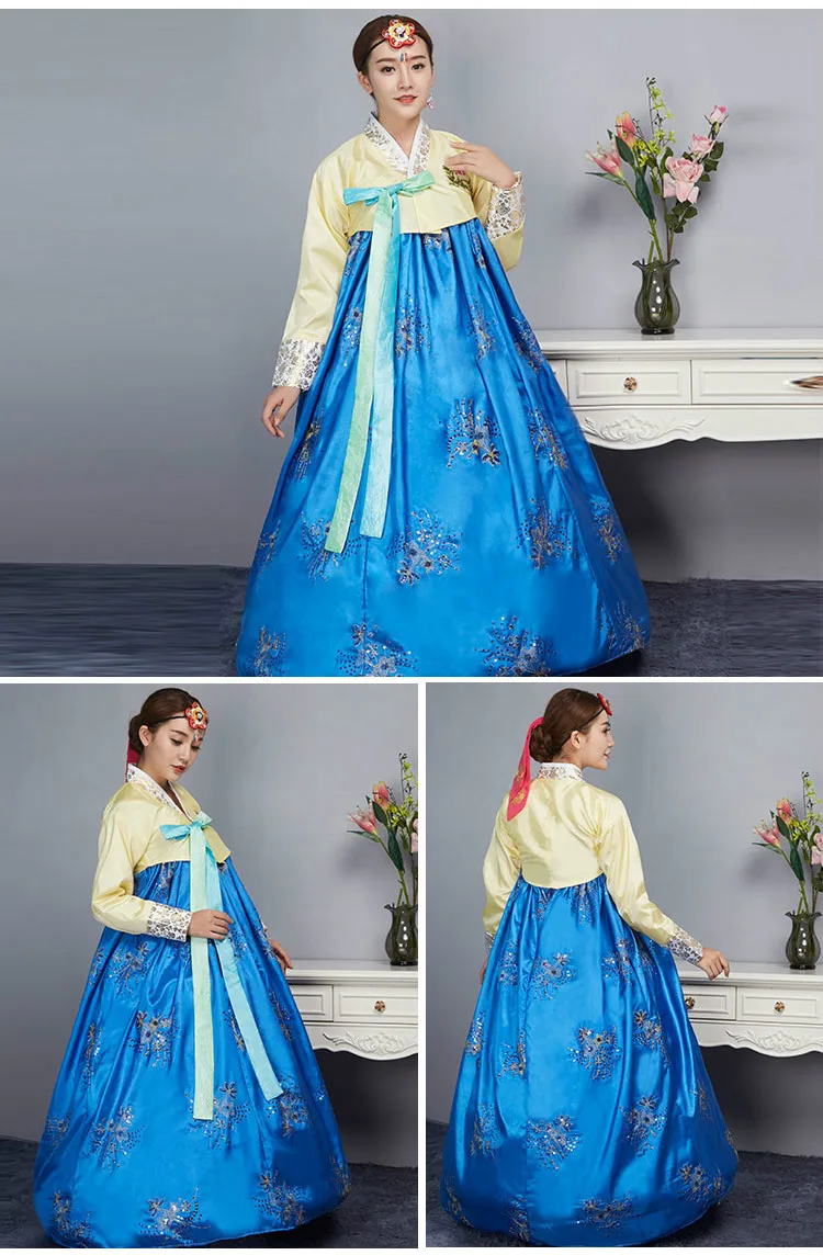 4 цвета модное традиционное корейское платье с вышивкой женское корейский ханбок платье старинная одежда роскошное корейское ханбок
