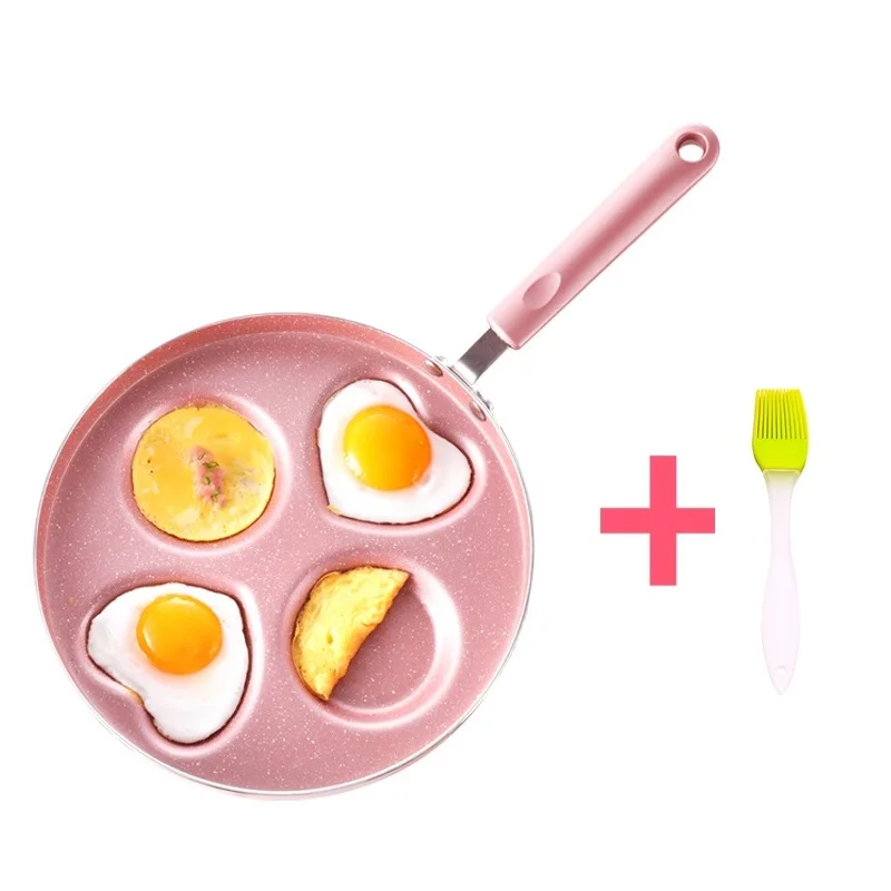 

26CM Multifunctional 4 Slots Omelet Pans Heart Shape Egg Mould Nonstick Breakfast Frying Pan Aluminium Cookware For Gas Cooker