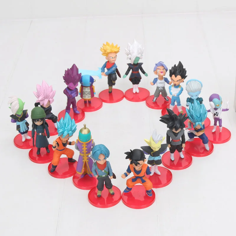 

18pcs /3sets Q Version Dragon Ball Z Kai PVC WCF Gokou Vegeta Super Saiyan Son Goku figure toys doll