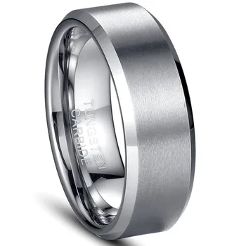 

Men Size 7-15 Classical Simple Plain Brushed Matee Tungsten Carbide Ring Graduation Wedding Engagement Band