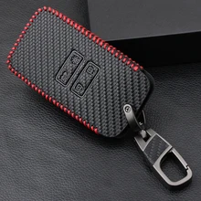 Funda de cuero de estilo de fibra de carbono para llave de coche para Renault TALISMAN CAPTUR Espace Clio Megane Koleos Kadjar scenic 4 2016-2019