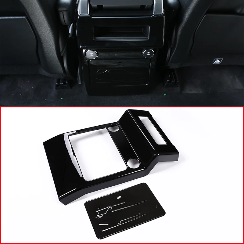 

For Land rover Discovery 5 LR5 L462 2017-18 Gloss Black Abs Chrome Rear Row Air Conditioning Panel Cover Trim Car Accessories