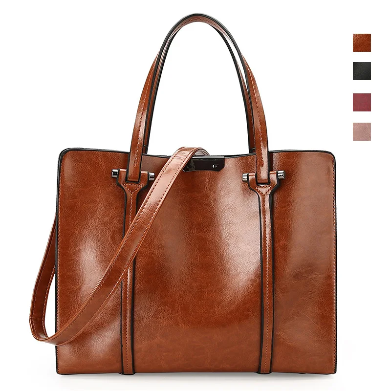 

Brown leather women's handbags ladies china Vintage tote hand bags for women box top-handle bags messenger shoulder bags female