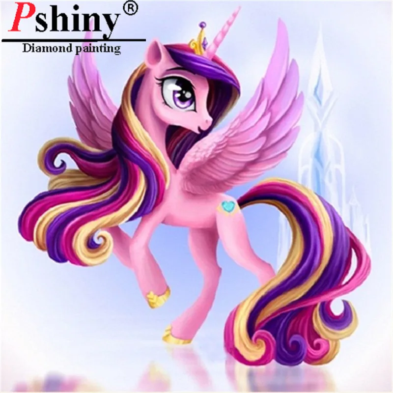Алмазная вышивка PSHINY 5D DIY продажа картины животных из мультфильма единорог