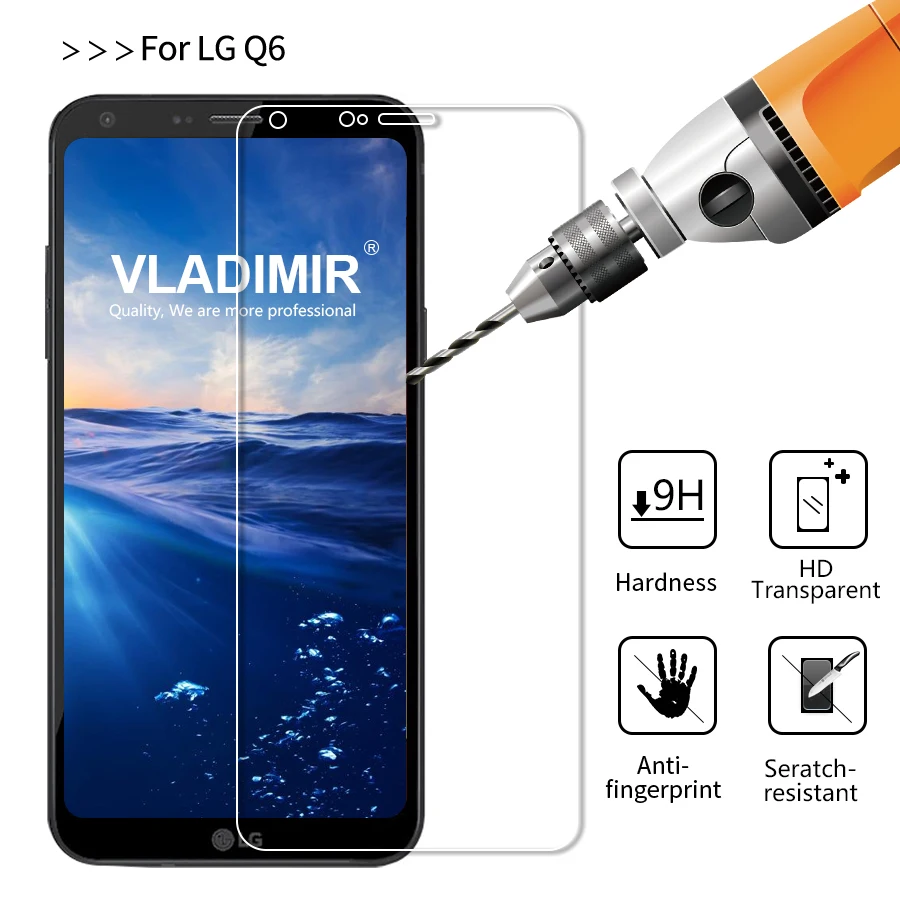 Владимир 9 H 2.5D не полное покрытие закаленное Стекло для LG q6 Экран протектор