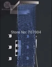 Widespread Wholesale And Retail Luxury LED Color Change Thermostatic Waterfall Rain Shower Faucet & Massage Jets & Hand Shower