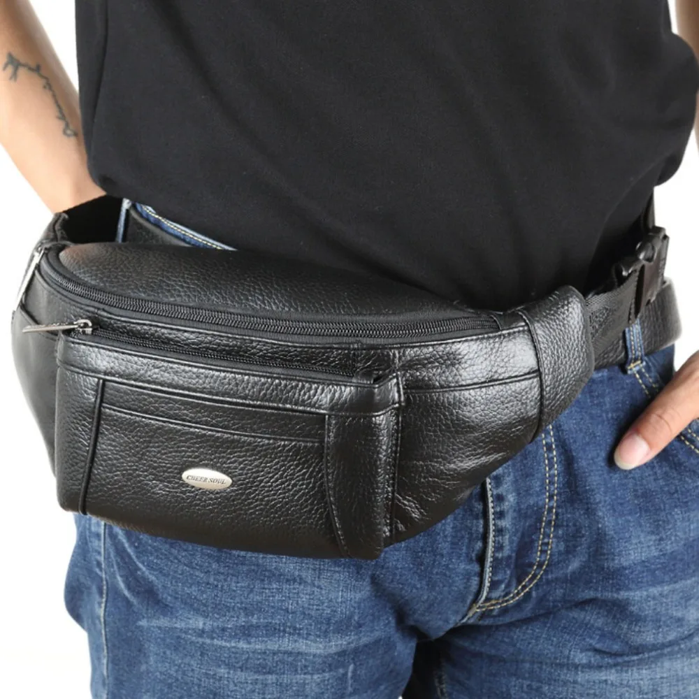 New Men Genuine Leather Belt Bum Fanny Pack Waist Bag Vintage Travel ...