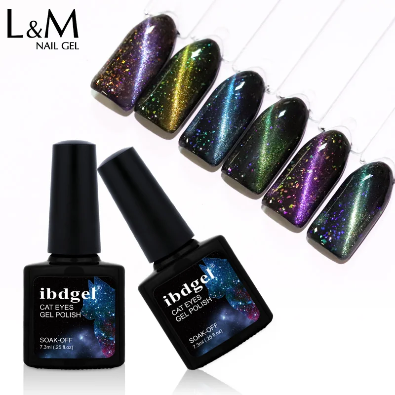 Ibdgel 3D Galaxy Хамелеон магнитный кошачий глаз Гель лак для ногтей УФ LED блеск кошачьи