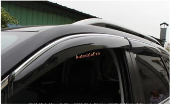 

chrome stripe Window Visor Vent Shades Sun Rain Guard 4pcs For Subaru Forester 2013 2014 car accessories