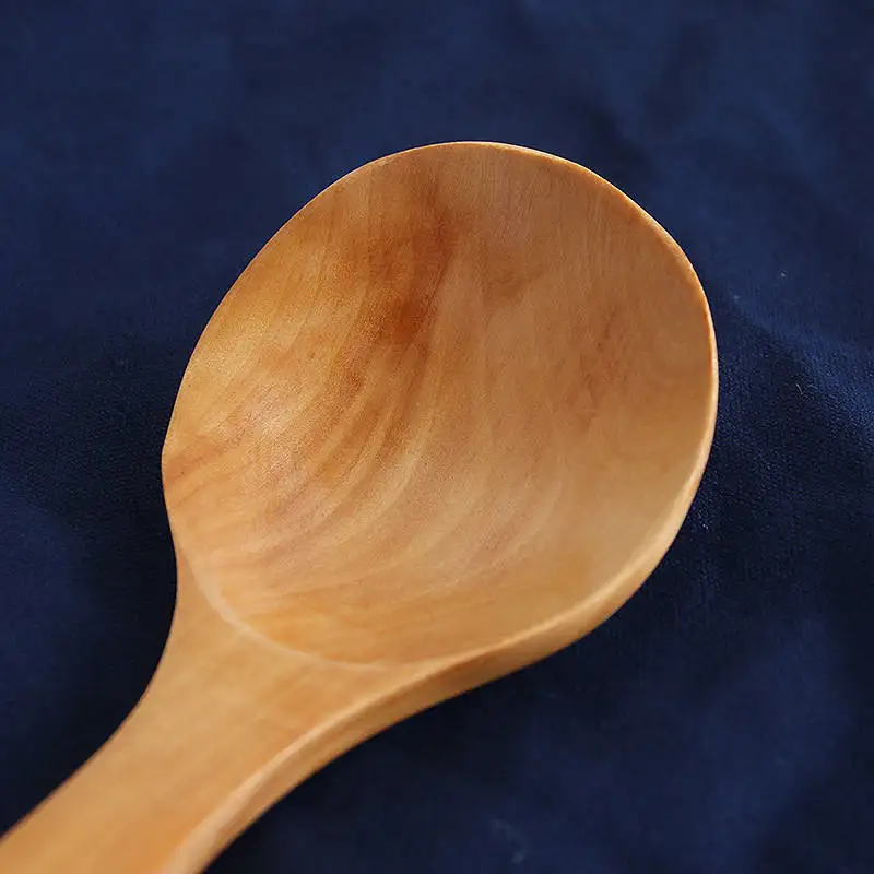 3 размера натуральная деревянная ложка Экологичная Пельменная ложка для риса фруктовый салатный суповой Совок посуда кухонный ресторан 1 шт