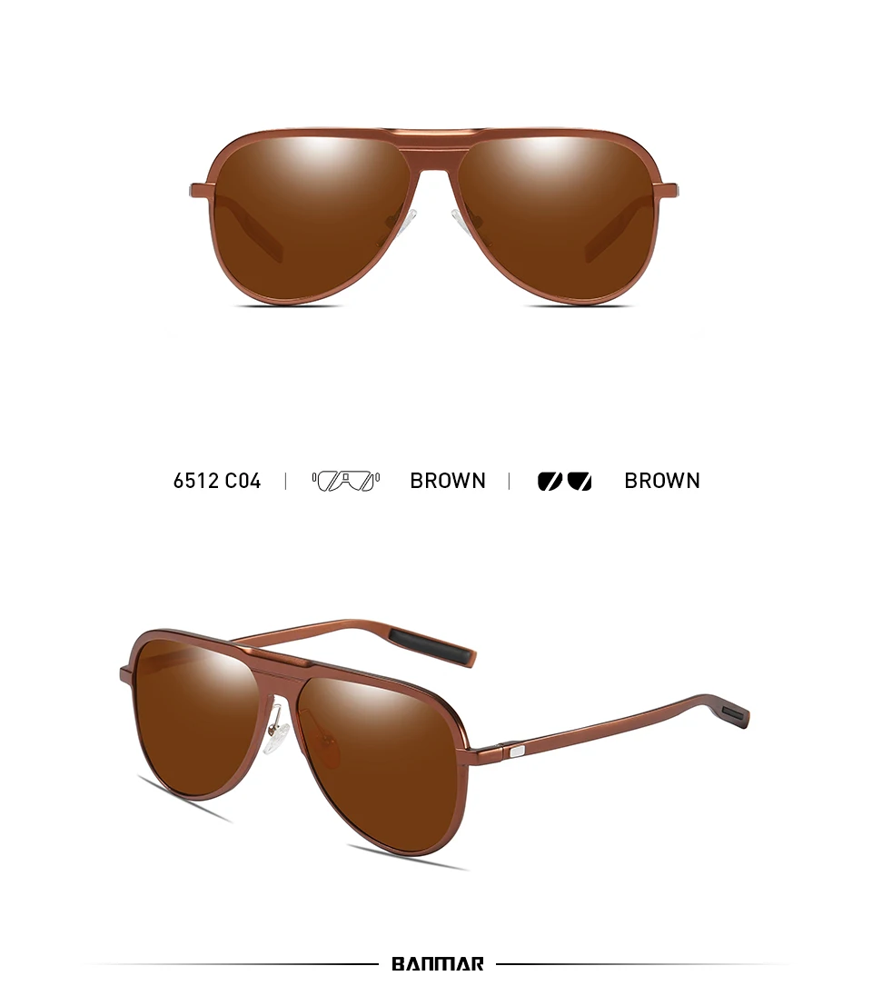 BANMAR алюминиевый магний мужские солнцезащитные очки поляризованные трендовые черные солнцезащитные очки Женские Мужские очки UV400 Спортивные очки 6512