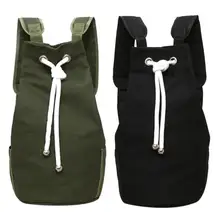 Mochila informal de lona para hombre, mochila de barril de gran capacidad, mochila con cordón, mochila para hombre, mochila negra, verde militar