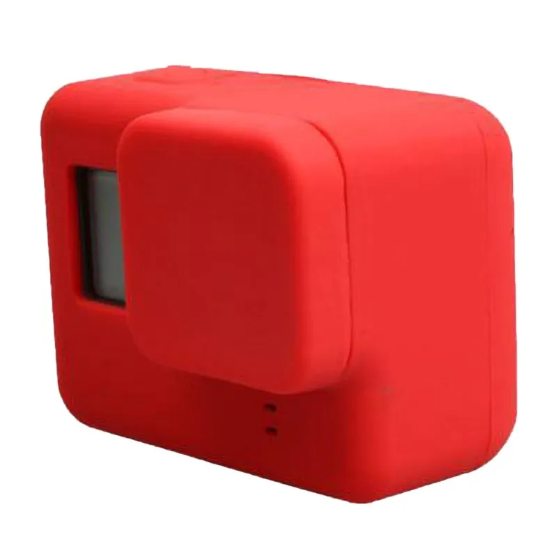 8 цветов Водонепроницаемый Защита силиконовый чехол Камера крышка царапинам для GOPRO HERO 5/6/7 защитная пленка Камера Экран объектива - Цвет: Red