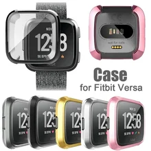 360 градусов Защитная крышка для Fitbit Versa Band чехол покрытие Coque Fit Bit Versa аксессуары для часов защитный чехол для экрана