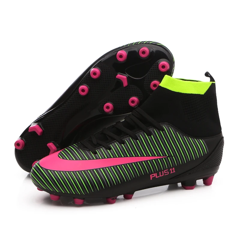 

HoYeeLin Women Turf Soccer Shoes TF Cleats Chuteira Society Training Football Boots High Ankle Sport Sneakers EU Size 35~45