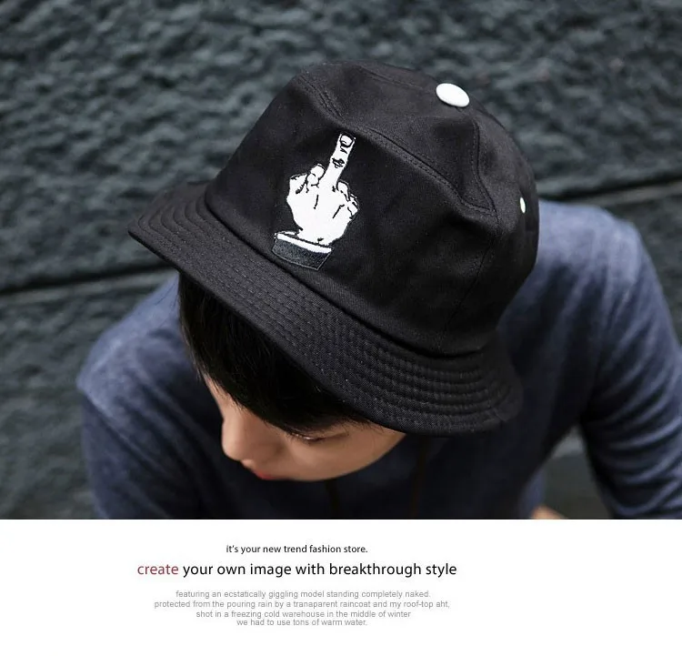 middle finger bucket hat Fuck cap 