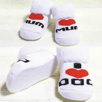

Newborn Socks Baby Girls Boys Princess Ankle Socks MOM Dad White Cotton Toddler Boy Girl Socks infant Soft Baby Socks0-24M