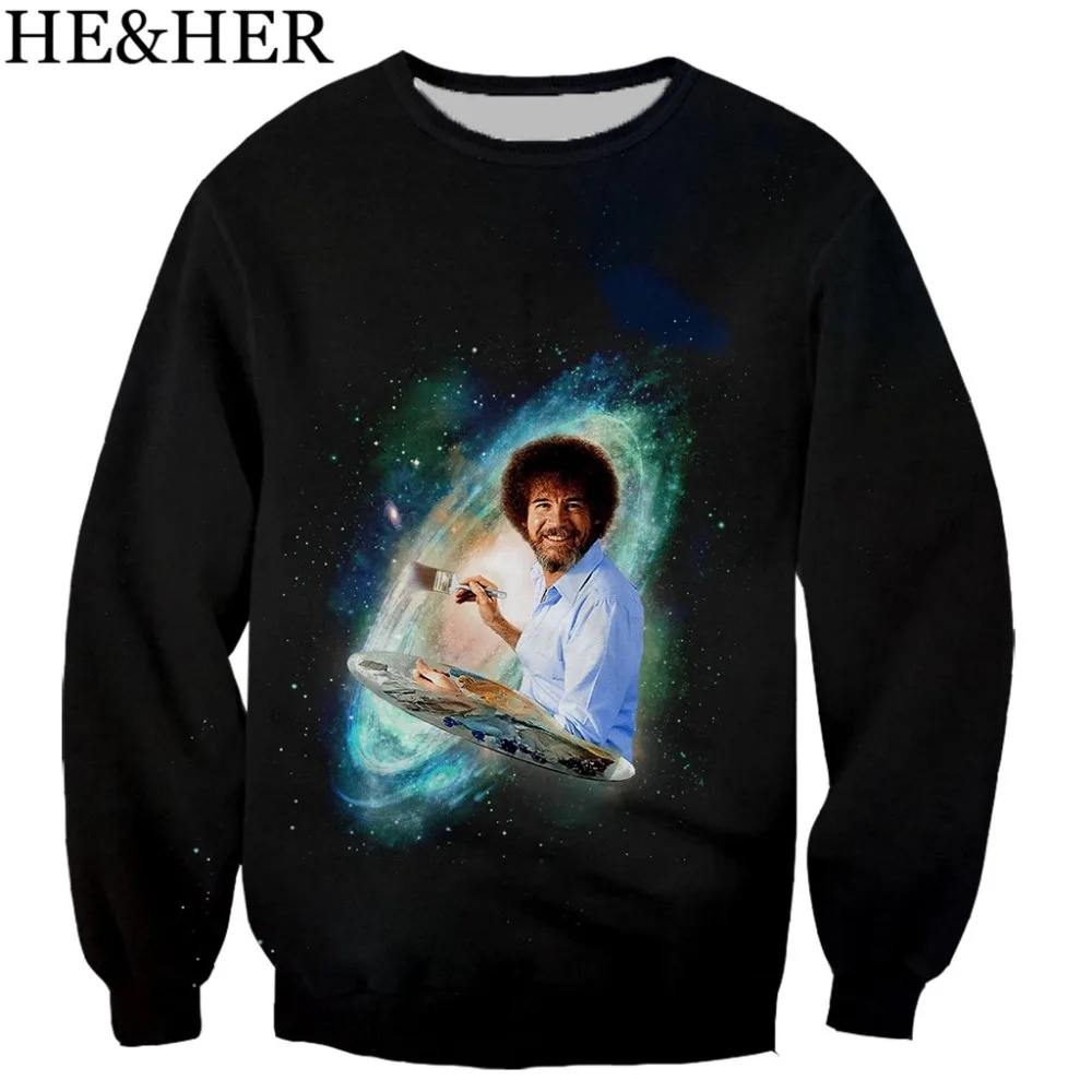 Bob Ross Happy Trees men and women pullover sweatshirts