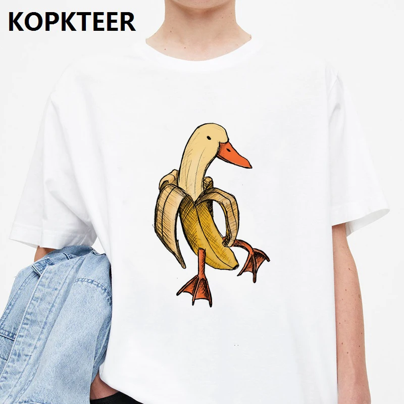 

Tee Shirt Homme Duck Banana Aesthetic Harajuku T Shirt Graphic Tees Men 2019 Clothes Streetwear Gothic Tops Anime Shirt
