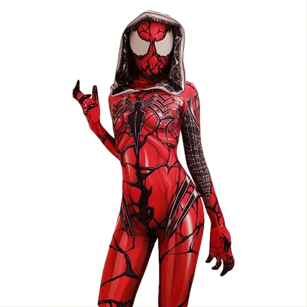 Яд симбиот; Человек-паук Гвен Стейси карнавал комбинезон косплэй костюм для взрослых для женщин Хэллоуин карнавальные костюмы