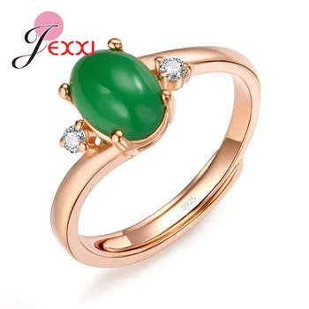 

Women 925 Sterling Silver Rose Gold Ring Girls Cocktail Bague Opening Anillo Simple Design Bijoux Trendy Jewelry Bijoux