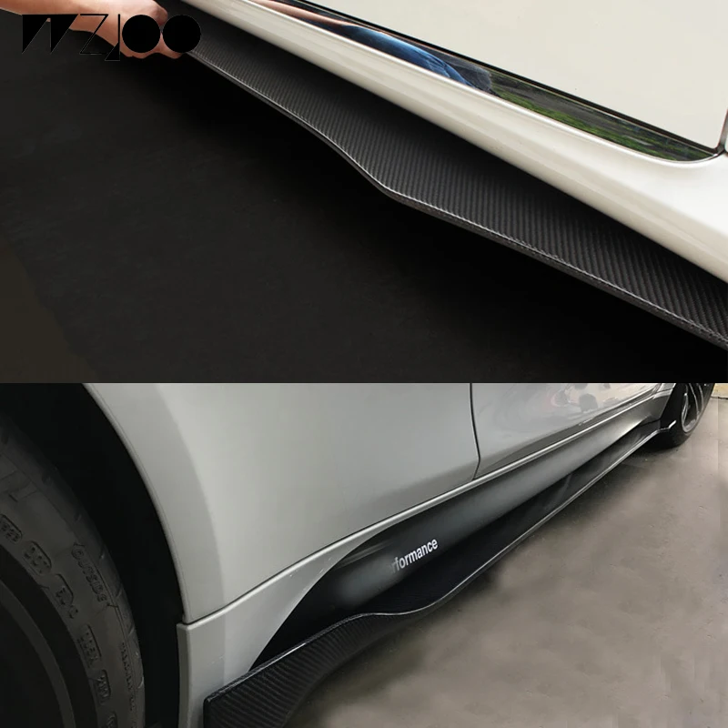 Универсальный автомобильный карбоновый дверной протектор подбородок, защитные боковые юбки, фартуки для Audi BMW M2 M3 M4 X5 X6 F30 F32 F39, все автомобили