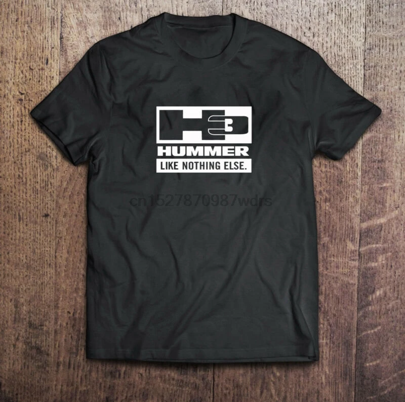 

Black T-shirt H3 Hummer Like Nothing Else Mens Tshirt S to 3XL