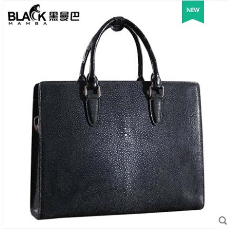 

heimanba New style pearl fish Handbag for men business briefcase genuine leather all-leather single-shoulder bag for men bag