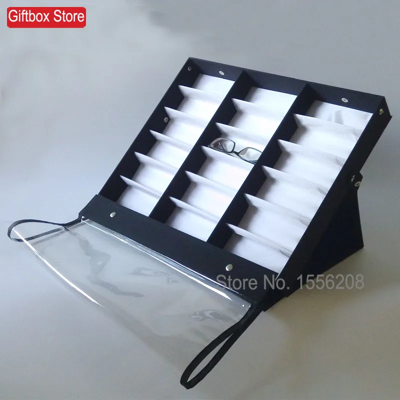 Double Lids Sunglasses Display font b Rack b font Dust Proof Standing Organizer Boxes For Display