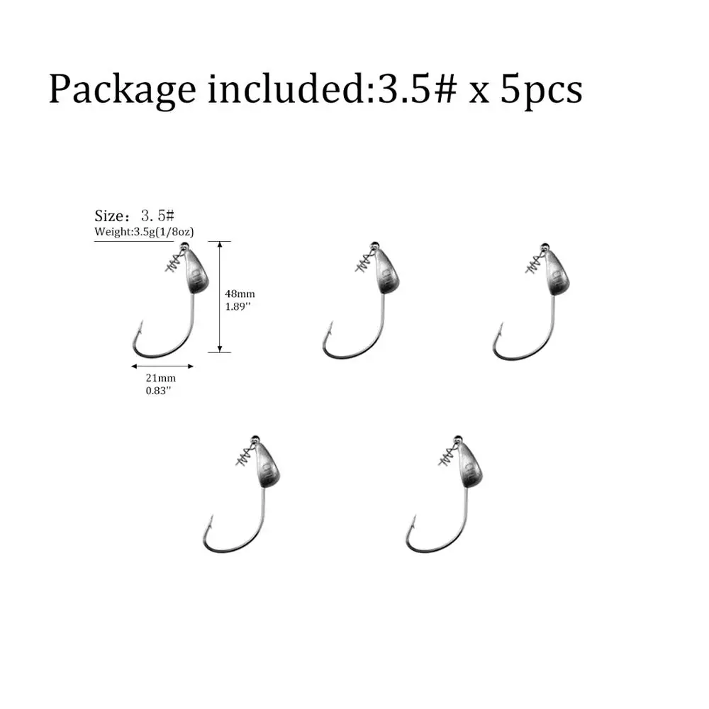 Рыболовные крючки, 5 шт./лот, 3,5 г, 5 г, 7 г, 10 г, 15 г, 18 г, 21 г - Цвет: 5pcs 3.5g