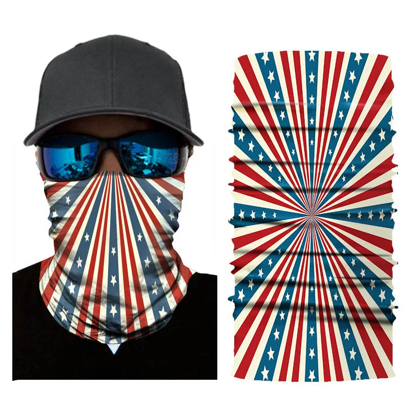 3D бесшовная многофункциональная волшебная трубка, флаг США, флаг Бразилии, Футбольная маска для лица, повязка на голову, бандана, головной убор, кольцо, шарф, велосипед - Цвет: 19