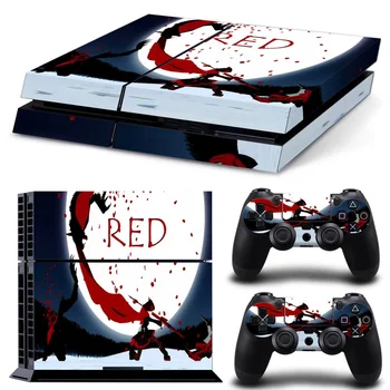 

Free drop shipping custom red style design skin for PS4 console and 2 controllers skin sticker decals covers #TN-P4-1977