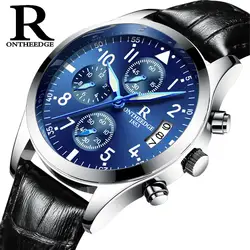 Relogio Masculino Элитный бренд кварцевые часы Для мужчин кожа Повседневное Бизнес часы Для мужчин Повседневное Водонепроницаемый наручные zegarki