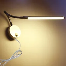 Гибкая труба 5 Вт светодиодный настенная лампа для чтения приспособление подсветка для фотографий трубка вкл/выкл кнопка штепсельная вилка спальня шкаф