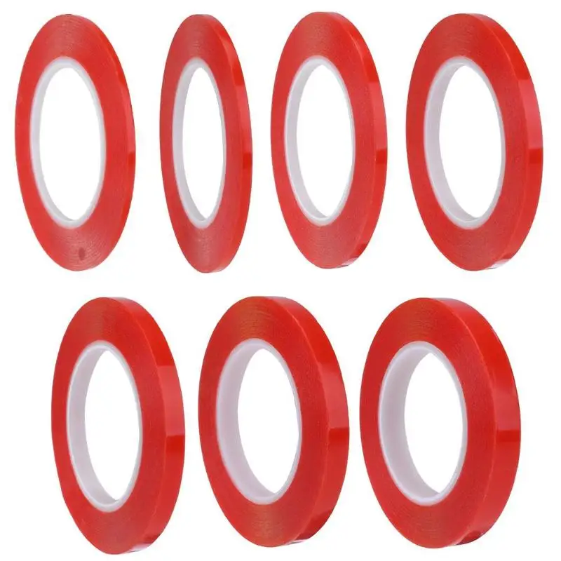 

4/5/6/8/10/12/15mmx25m PET Tape Red Double Side Adhesive Tape for Phone LCD Panel Repairing drop shipping