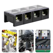 Черный двухрядный 4 положения 8 для болтов провода разъем 2 клеммный блок полосы 600 в 200A крышка TC-2004