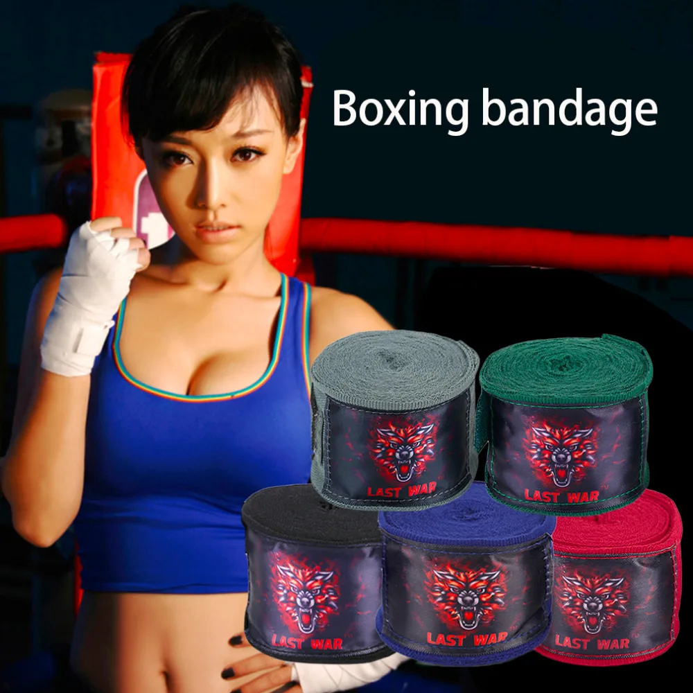 Sports Solid Color Boxing font b Gloves b font Strap Sanda Muay Thai Fighting Boxing Bandage