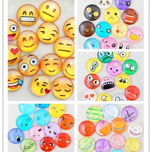 Улыбающееся лицо Смешанное цветное стекло с принтом мозаика купольные кабошоны круглые кабошоны плитка стеклянная мозаика