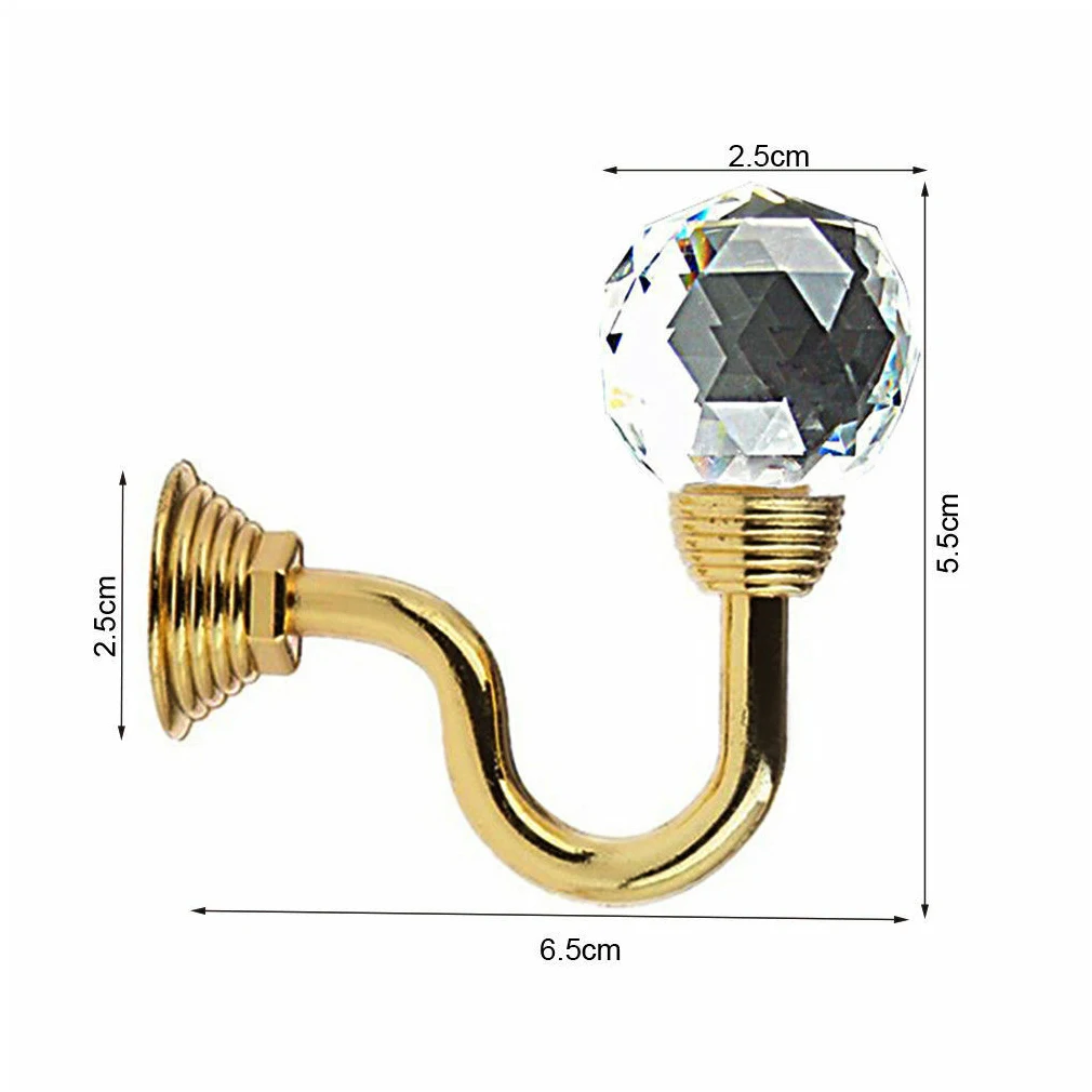 2 шт. u-образный занавес держатель аксессуары пряжки Крючки вешалка окно домашний декор Винтаж Держатель кисточки хрустальный шар настенный