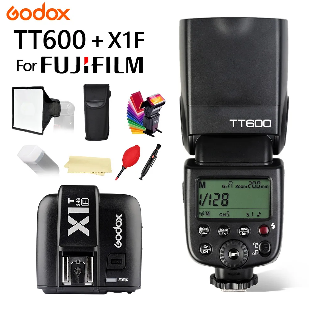 

Godox TT600 for Fujifilm Fuji Camera With GN60 2.4G Wireless X System TTL 1/8000s Flash Speedlite + X1T-F Transmitter Trigger