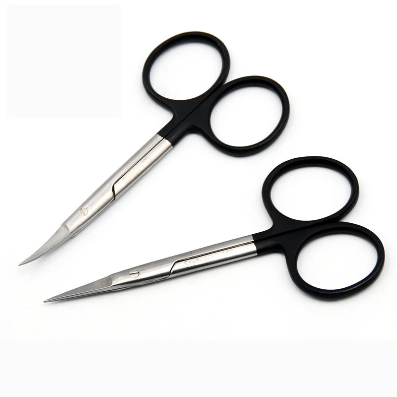 Butterfly feather plastic surgery black handle double eyelid scissors
