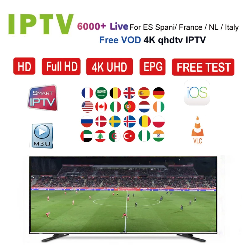

IPTV subscription 4K Full HD for UK USA Italy French Spain Sweden iptv 6000+live for android smart tv box iptv m3u